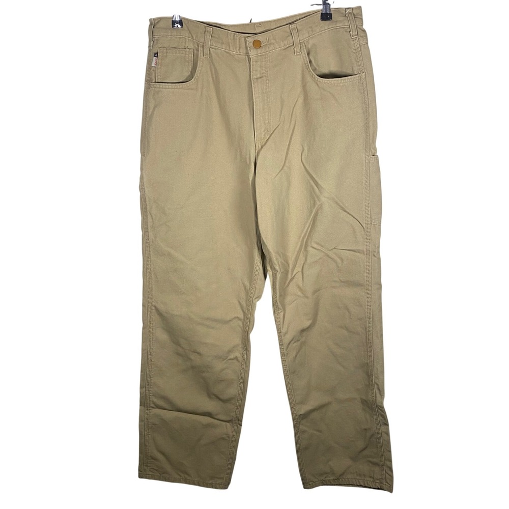 Carhartt FR Flame Resistant Work Pants Khaki Tan Mens 36x34 CAT 2 / NFPA 2112